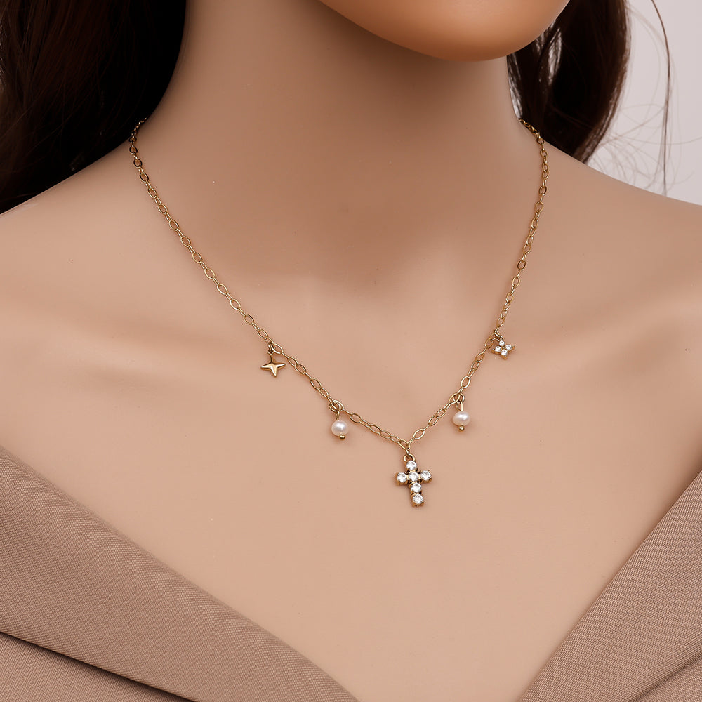 Halskette Cross Diamond