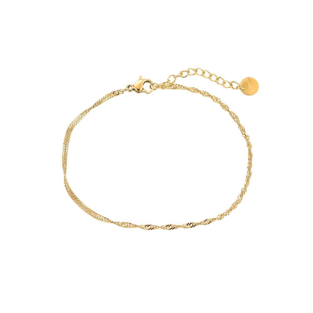 SPIRAL | Armband | Twist gedreht | Bracelet | Schlicht Minimalistisch | Edelstahl | 14 Karat Vergoldung | Wasserfest