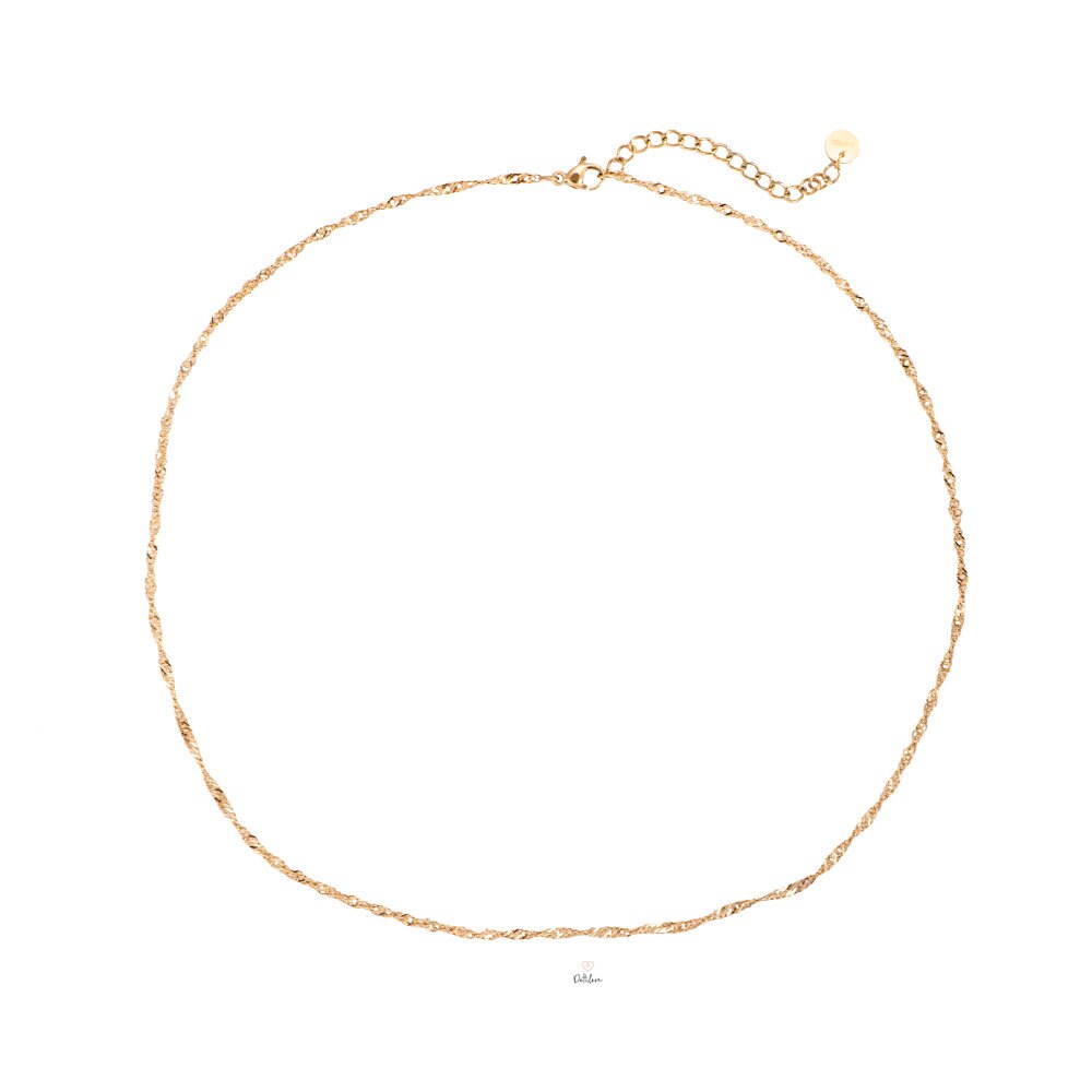 SPIRAL | Halskette | Twist gedreht | Necklace | Schlicht Minimalistisch | Edelstahl | 14 Karat Vergoldung | Wasserfest