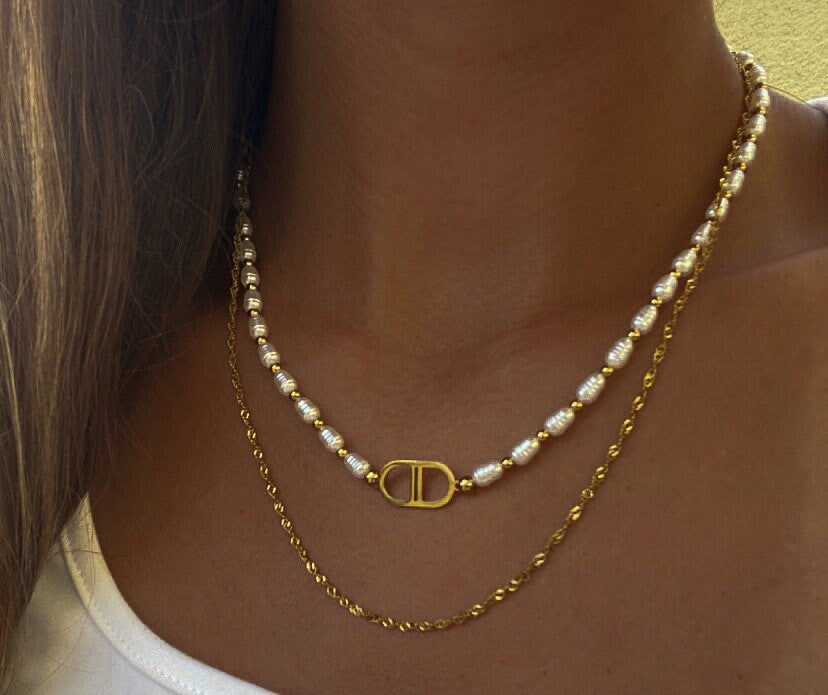 SPIRAL | Halskette | Twist gedreht | Necklace | Schlicht Minimalistisch | Edelstahl | 14 Karat Vergoldung | Wasserfest