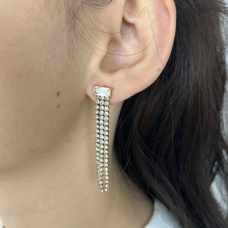 MARESA | Ohrringe | Zirkonia Stars | Glitzersteine | Statement | Hingucker | Edelstahl | 14 Karat Vergoldung | Wasserfest