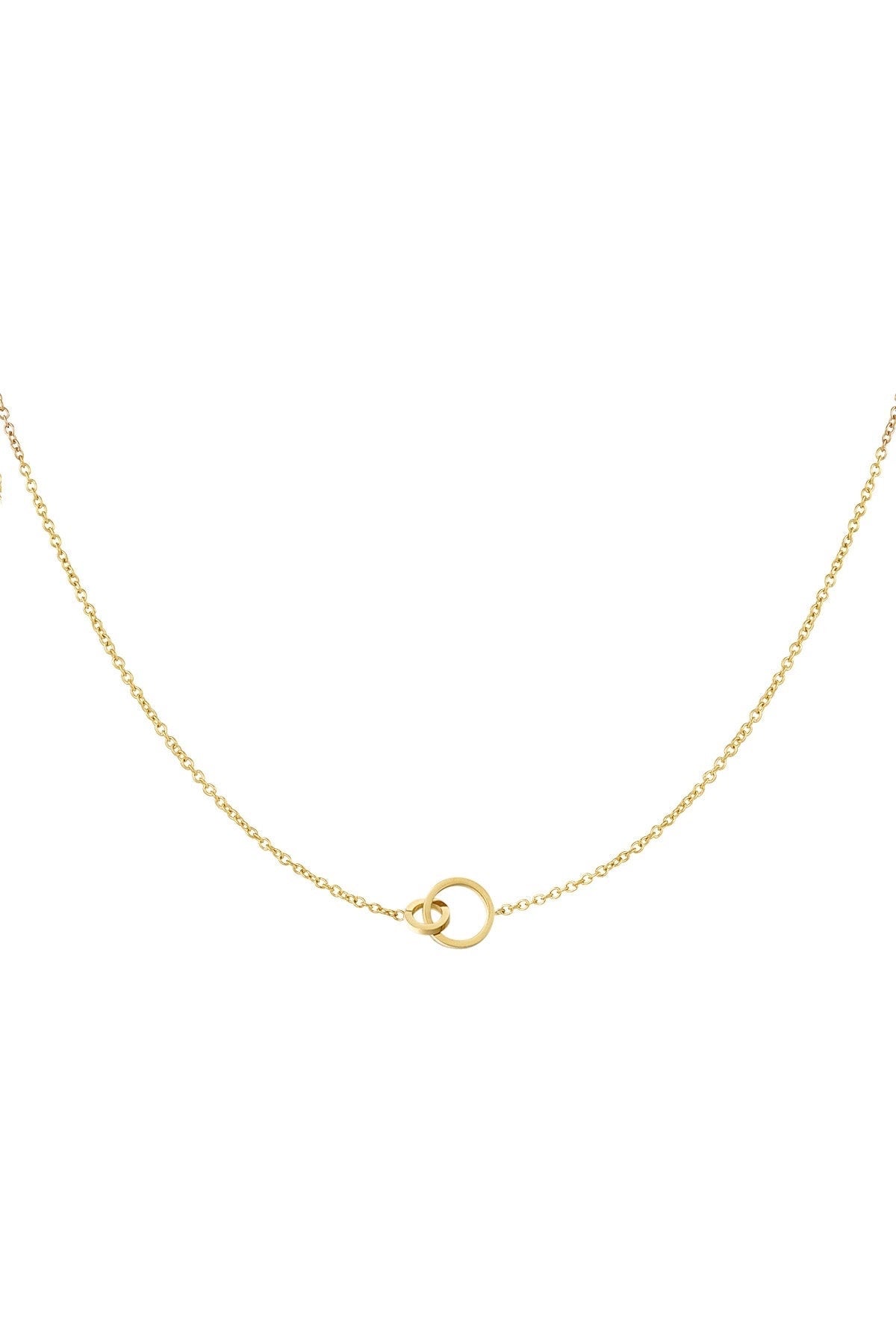 KELLY | Halskette | Kette | Kreise verbunden | Verknüpft | Minimalistisch | Fein | Edelstahl | 14 Karat Vergoldung | Wasserfest