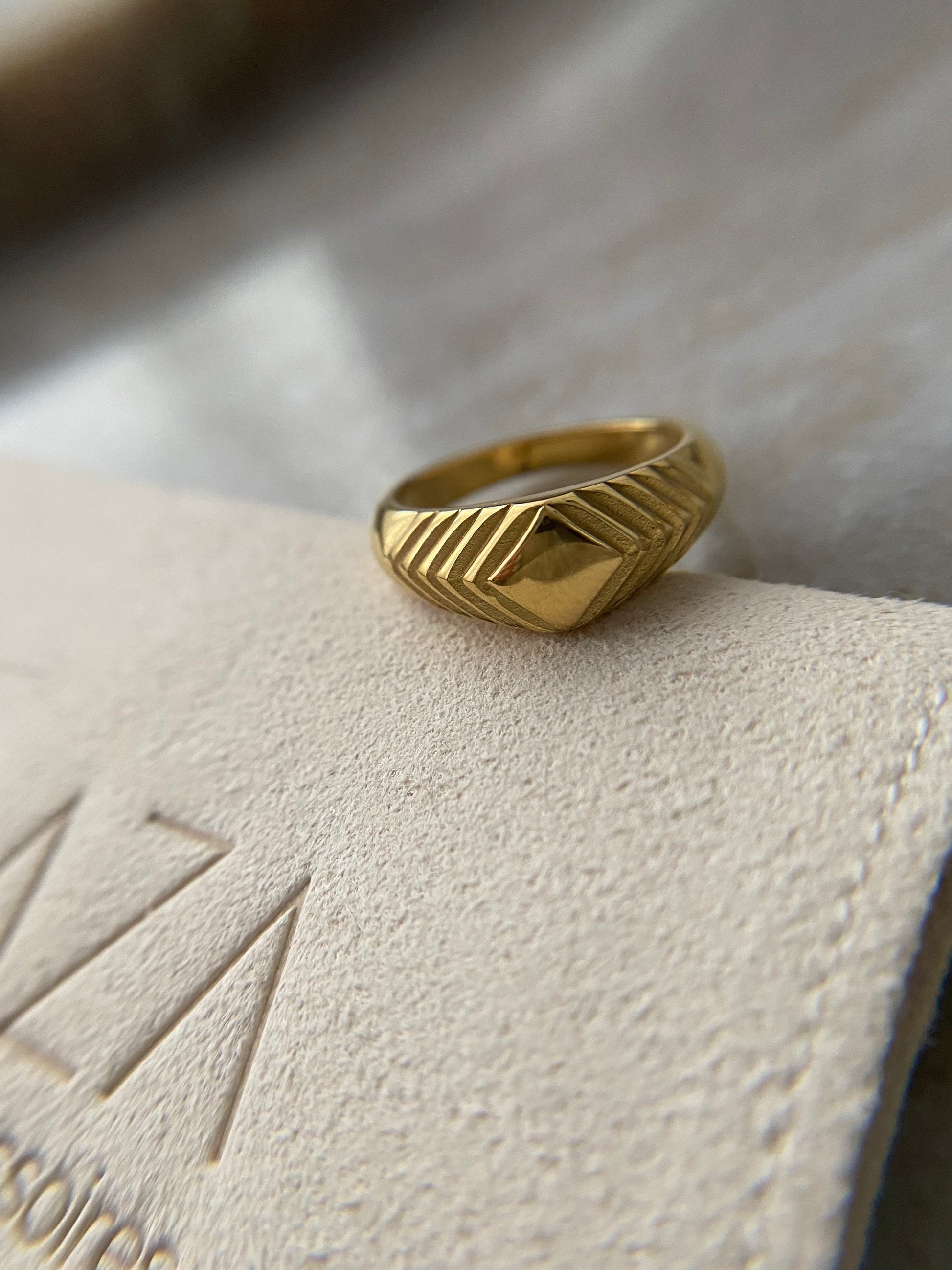 PALOMA | Ring | Statement-Ring | Boho | Edelstahl | 14 Karat Vergoldung | Wasserfest