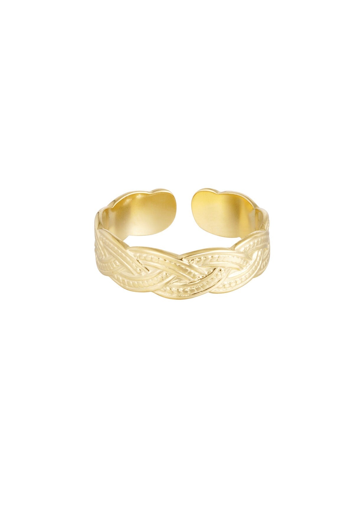 LINDA | Ring | Chunky Ring geflochten | Braided Twist | Edelstahl | 14 Karat Vergoldung | Wasserfest