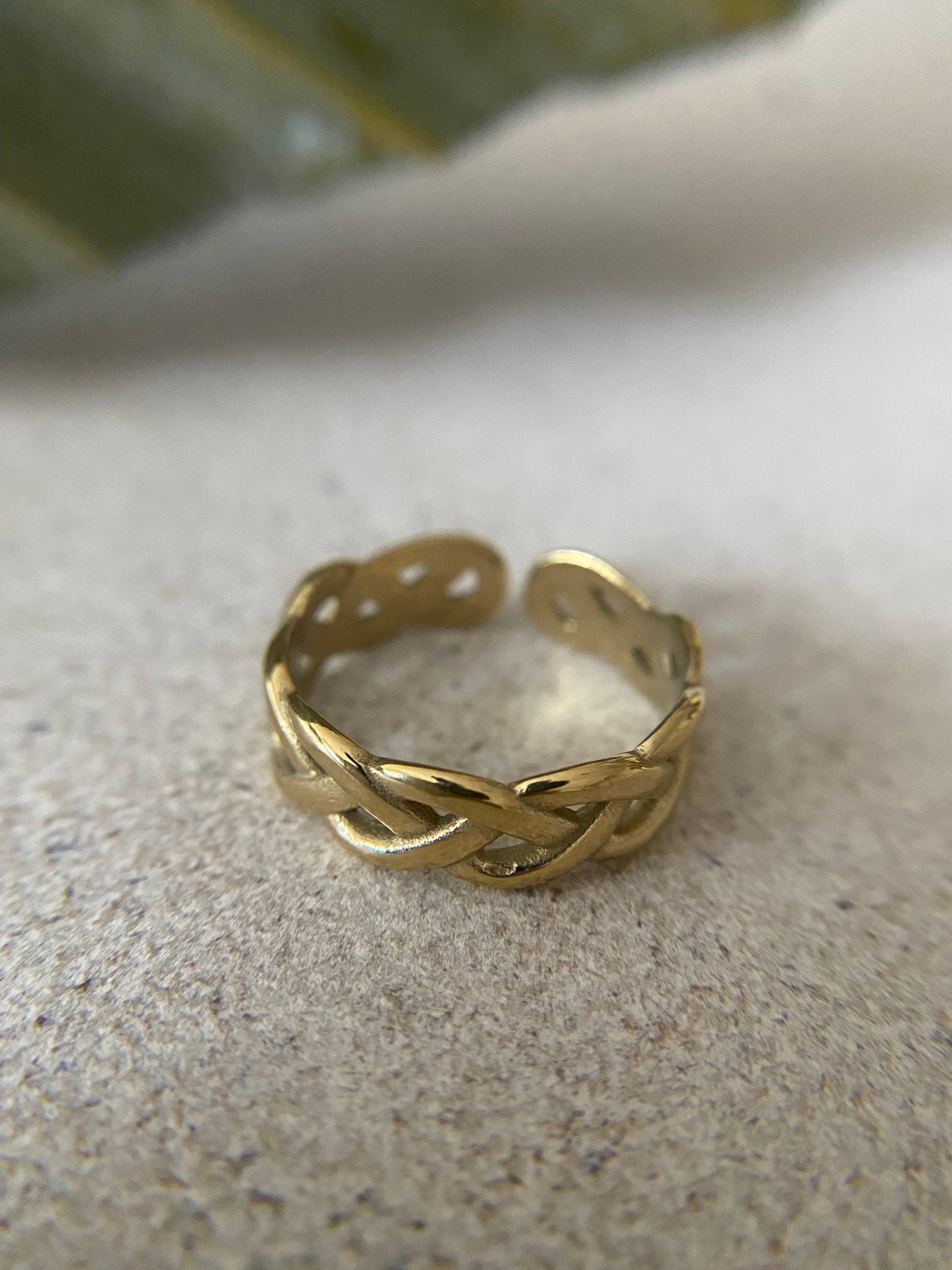 HAILY | Ring | Chunky Ring geflochten | Braided Twist | Edelstahl | 14 Karat Vergoldung | Wasserfest