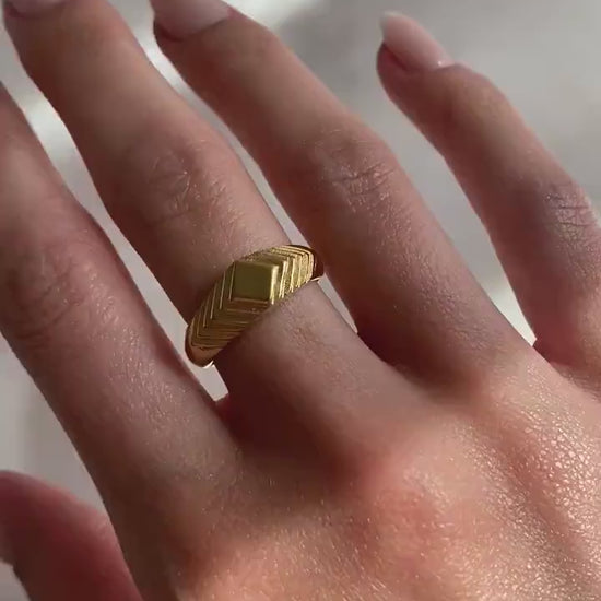 PALOMA | Ring | Statement-Ring | Boho | Edelstahl | 14 Karat Vergoldung | Wasserfest