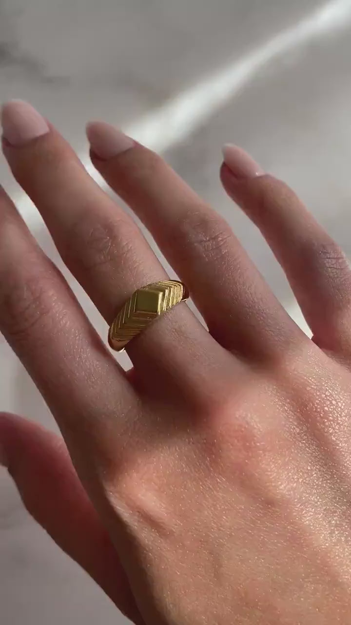 PALOMA | Ring | Statement-Ring | Boho | Edelstahl | 14 Karat Vergoldung | Wasserfest